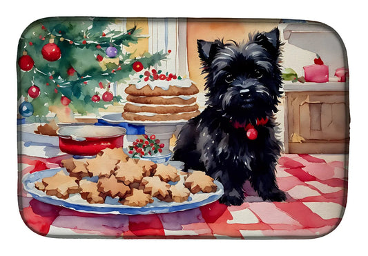 Cairn Terrier Christmas Cookies Dish Drying Mat - Vivid Treasure Zone