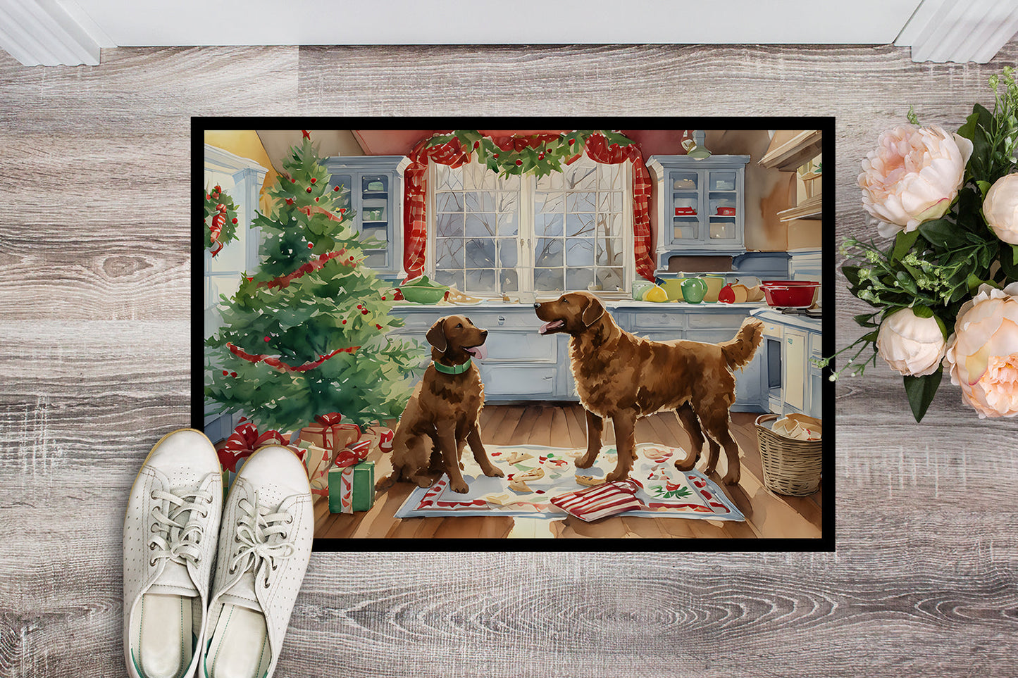 Chesapeake Bay Retriever Christmas Cookies Doormat Caroline's Treasures