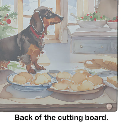 Dachshund Christmas Cookies Glass Cutting Board-4