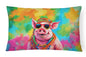 Hippie Animal Pig Throw Pillow-0