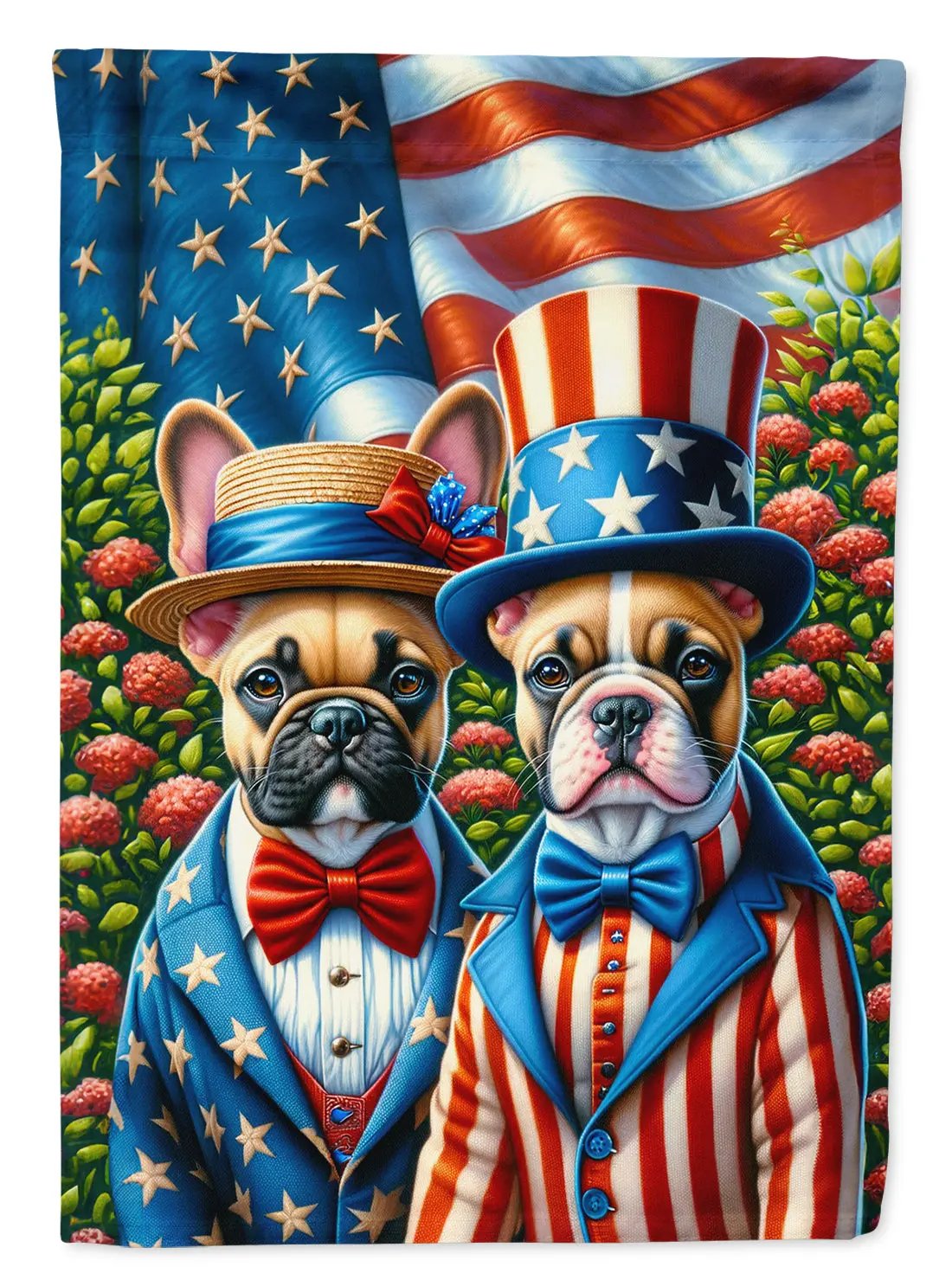 American French Bulldog House Flag - Vivid Treasure Zone