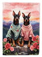 Doberman Pinscher Two Hearts Garden Flag Caroline's Treasures