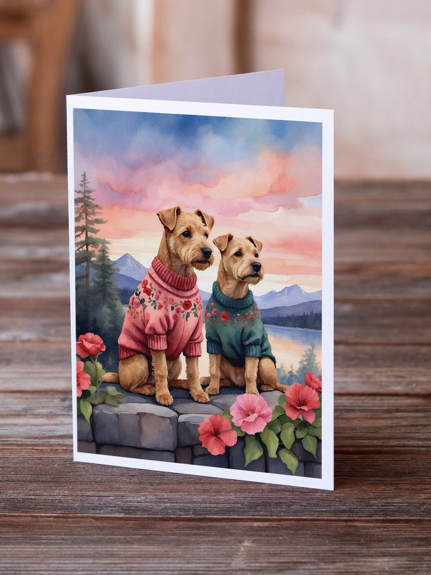 Lakeland Terrier Two Hearts Greeting Cards Pack of 8 Caroline's Treasures