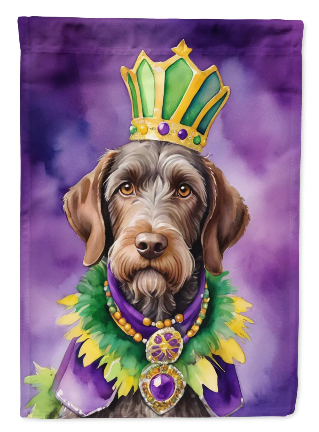 German Wirehaired Pointer King of Mardi Gras Garden Flag Caroline's Treasures