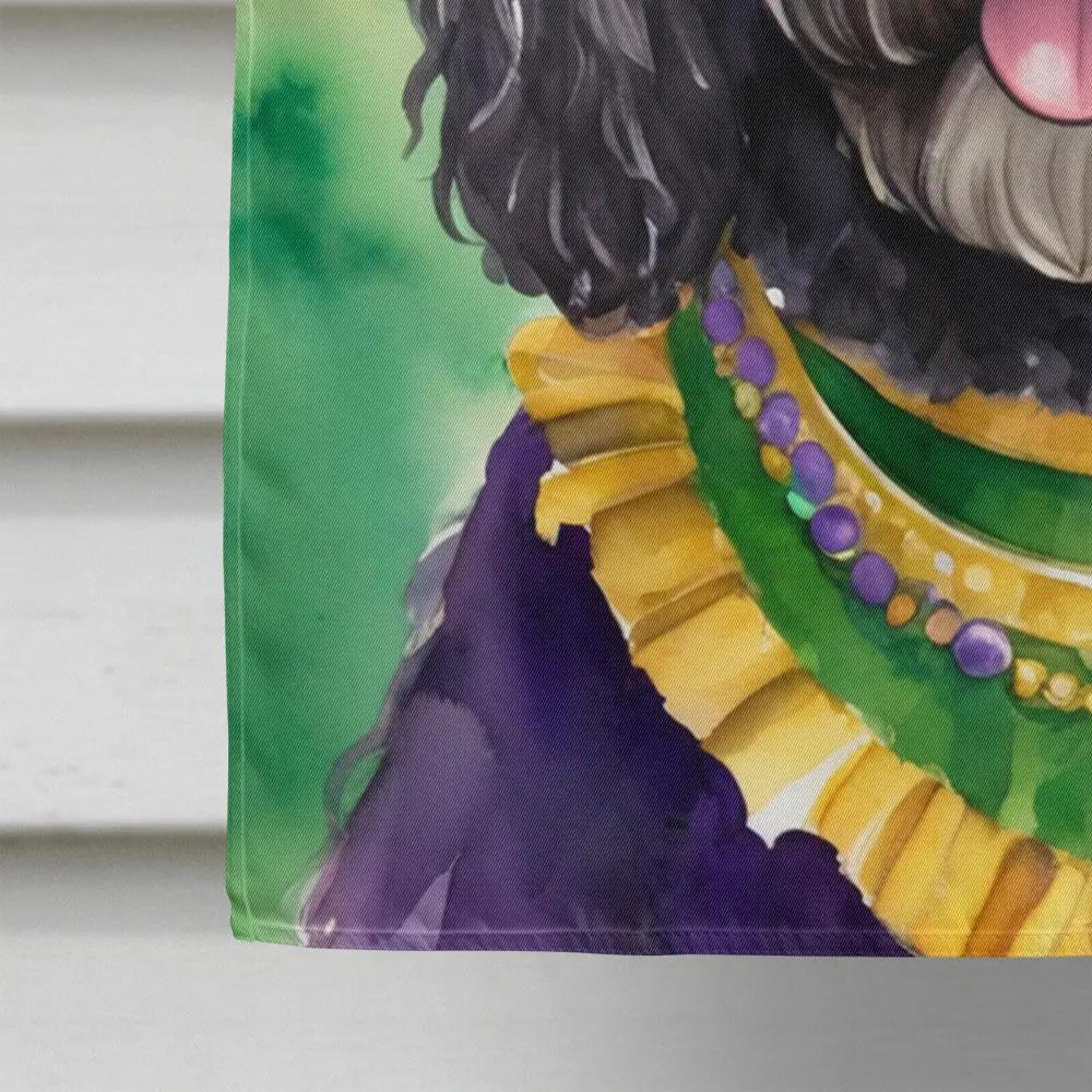 Portuguese Water Dog King of Mardi Gras House Flag - Vivid Treasure Zone