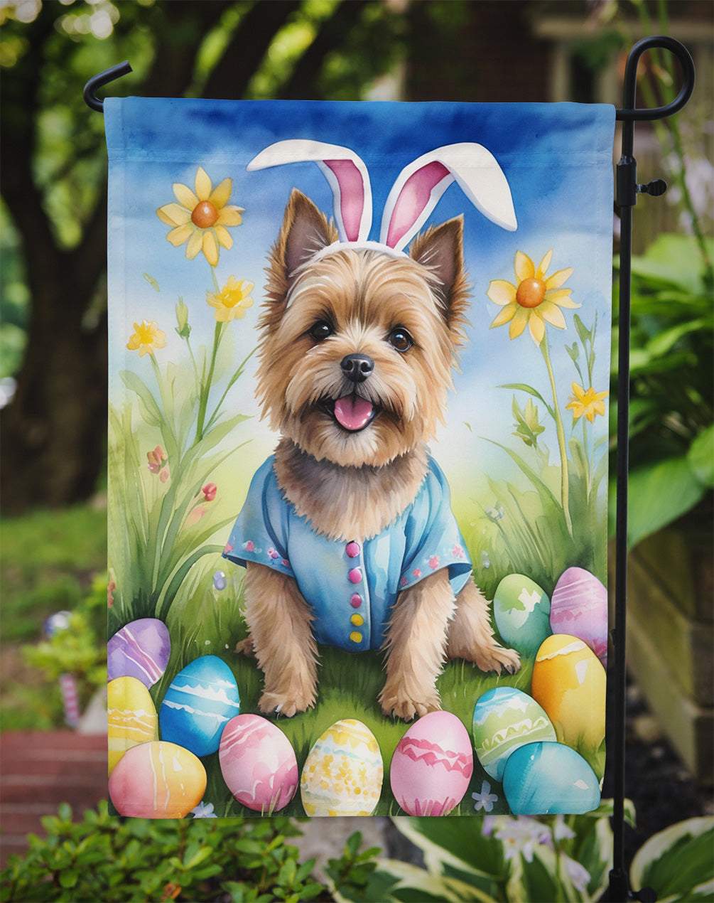 Cairn Terrier Easter Egg Hunt Garden Flag-2