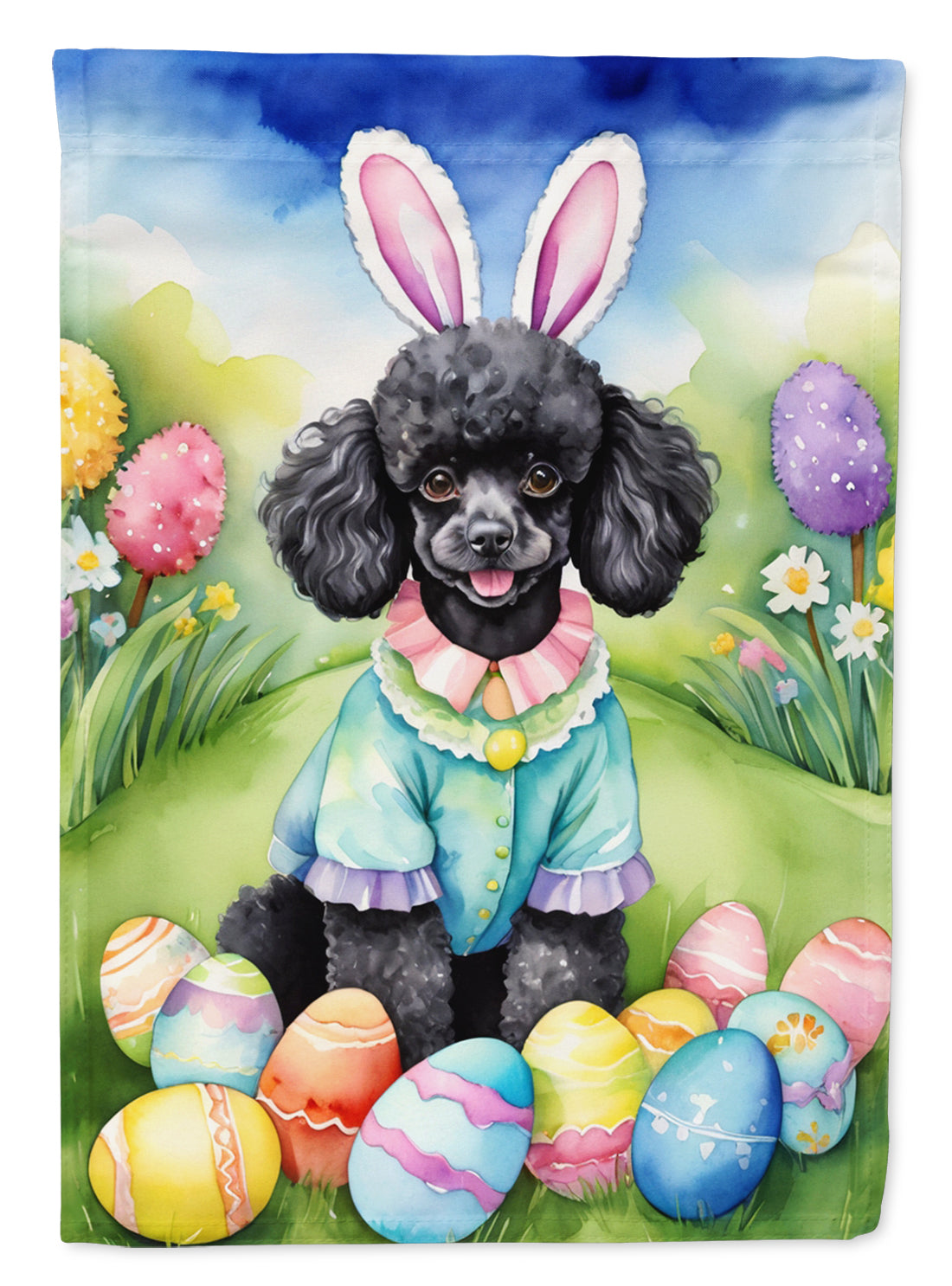 Black Poodle Easter Egg Hunt House Flag Caroline's Treasures