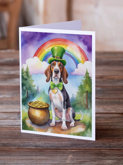 American English Coonhound St Patrick's Day Greeting Cards Pack of 8 Caroline's Treasures