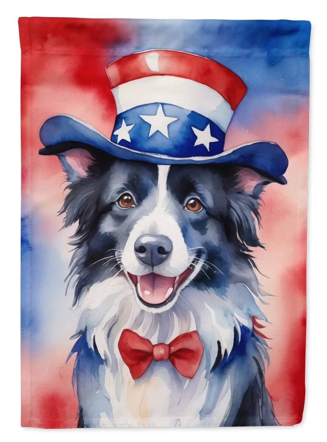 Border Collie Patriotic American Garden Flag-0