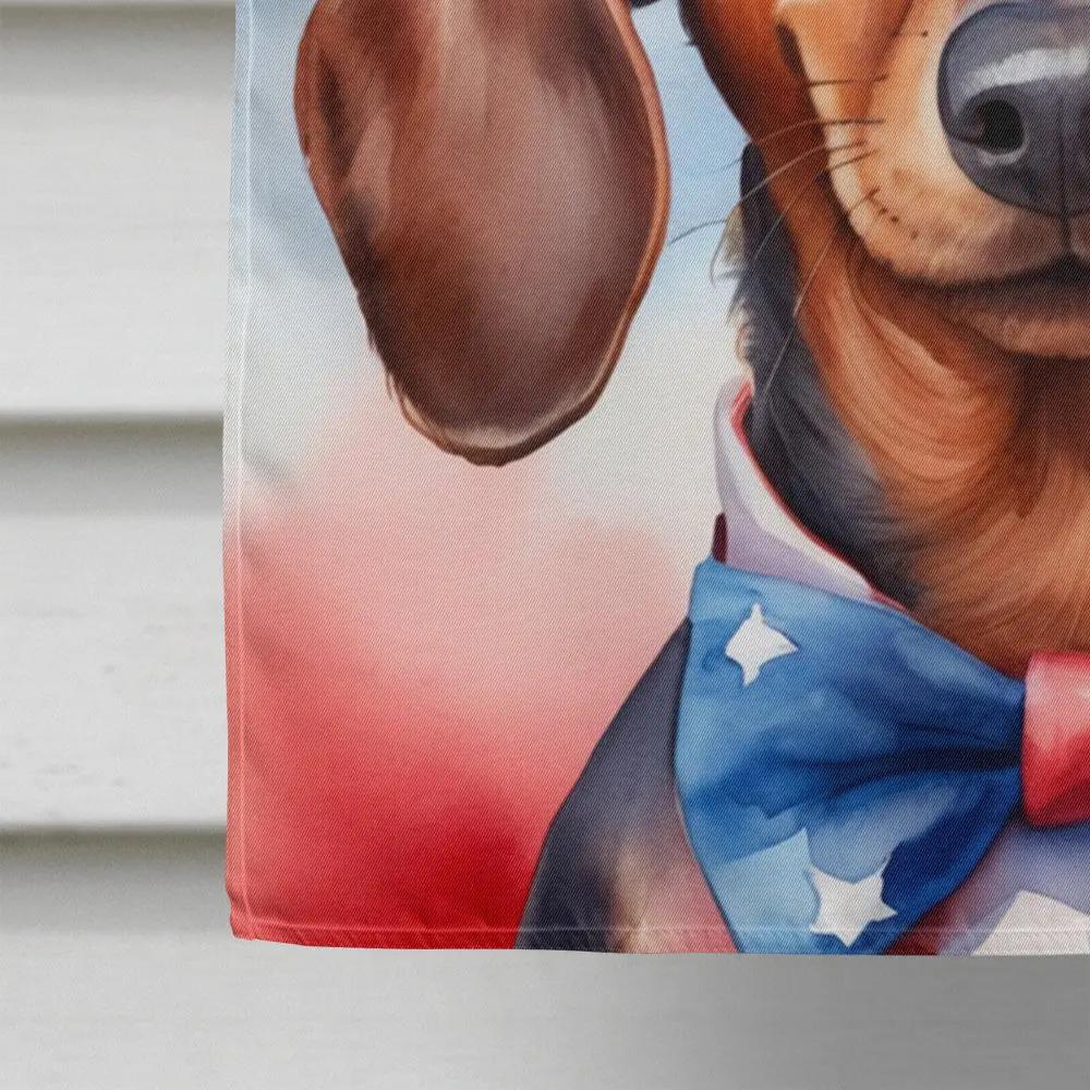 Dachshund Patriotic American House Flag-3