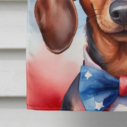 Dachshund Patriotic American House Flag-3