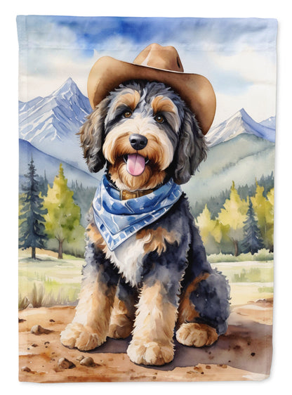 Bernedoodle Cowboy Welcome House Flag Caroline's Treasures