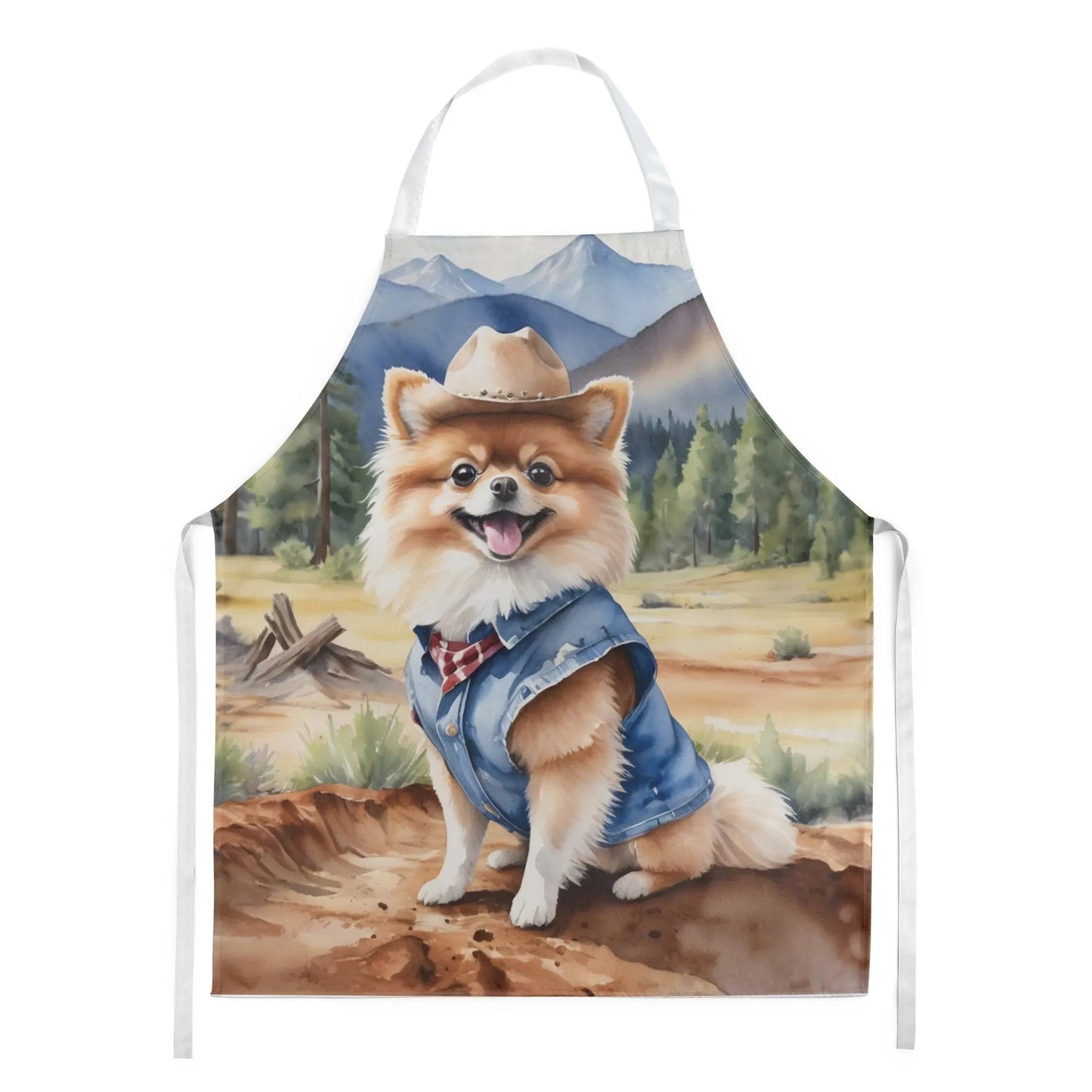 Pomeranian Cowboy Welcome Apron - Vivid Treasure Zone
