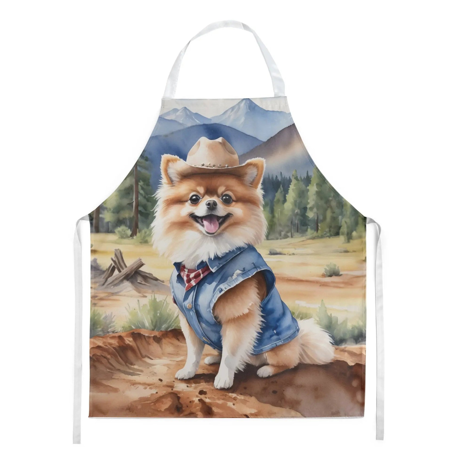 Pomeranian Cowboy Welcome Apron - Vivid Treasure Zone