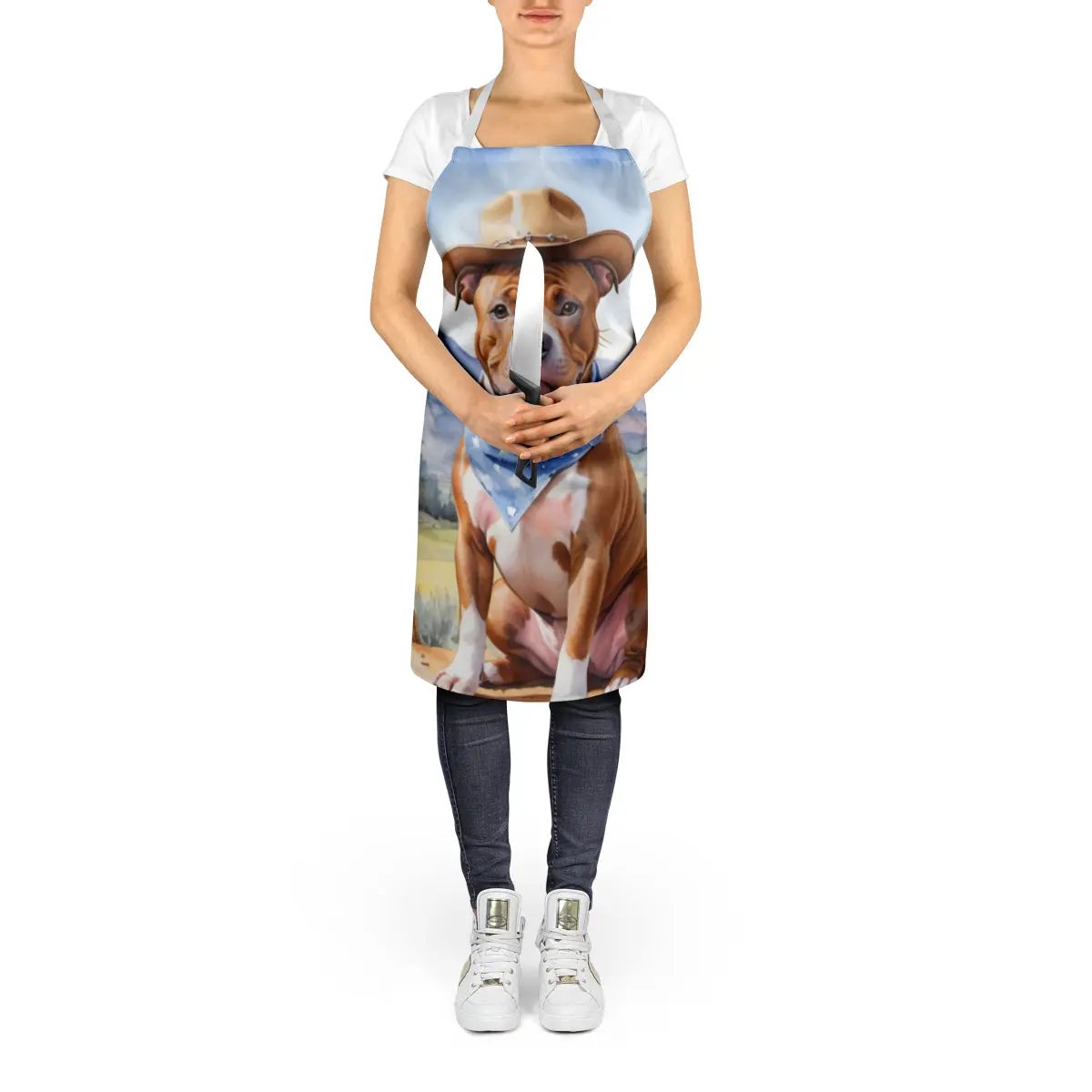 Staffordshire Bull Terrier Cowboy Welcome Apron - Vivid Treasure Zone