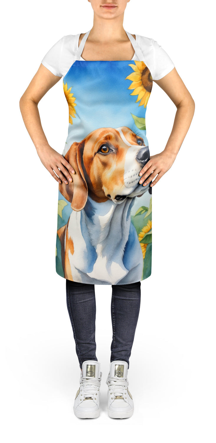 English Foxhound in Sunflowers Apron Caroline's Treasures