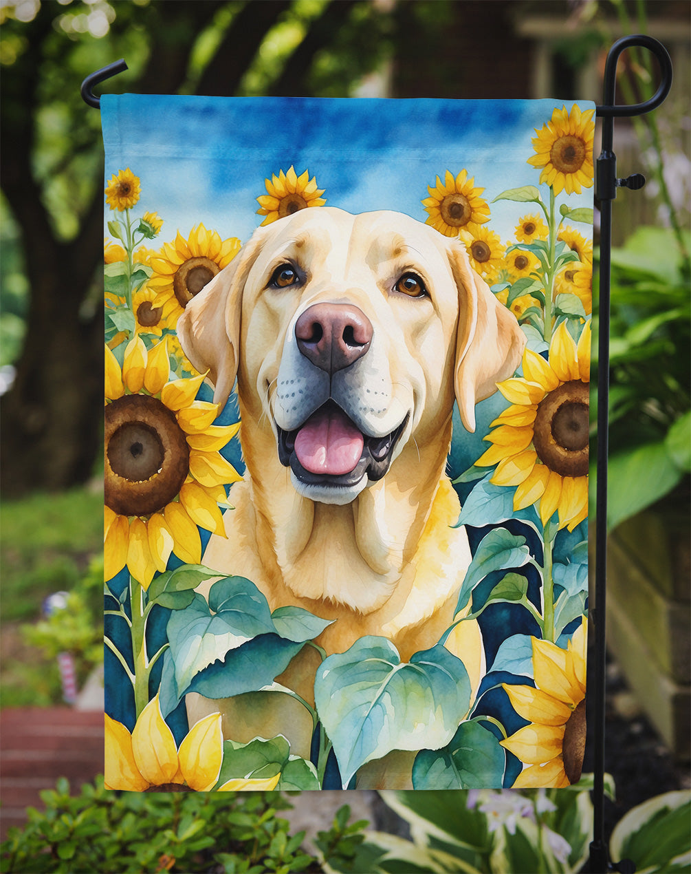 Labrador Retriever in Sunflowers Garden Flag Caroline's Treasures
