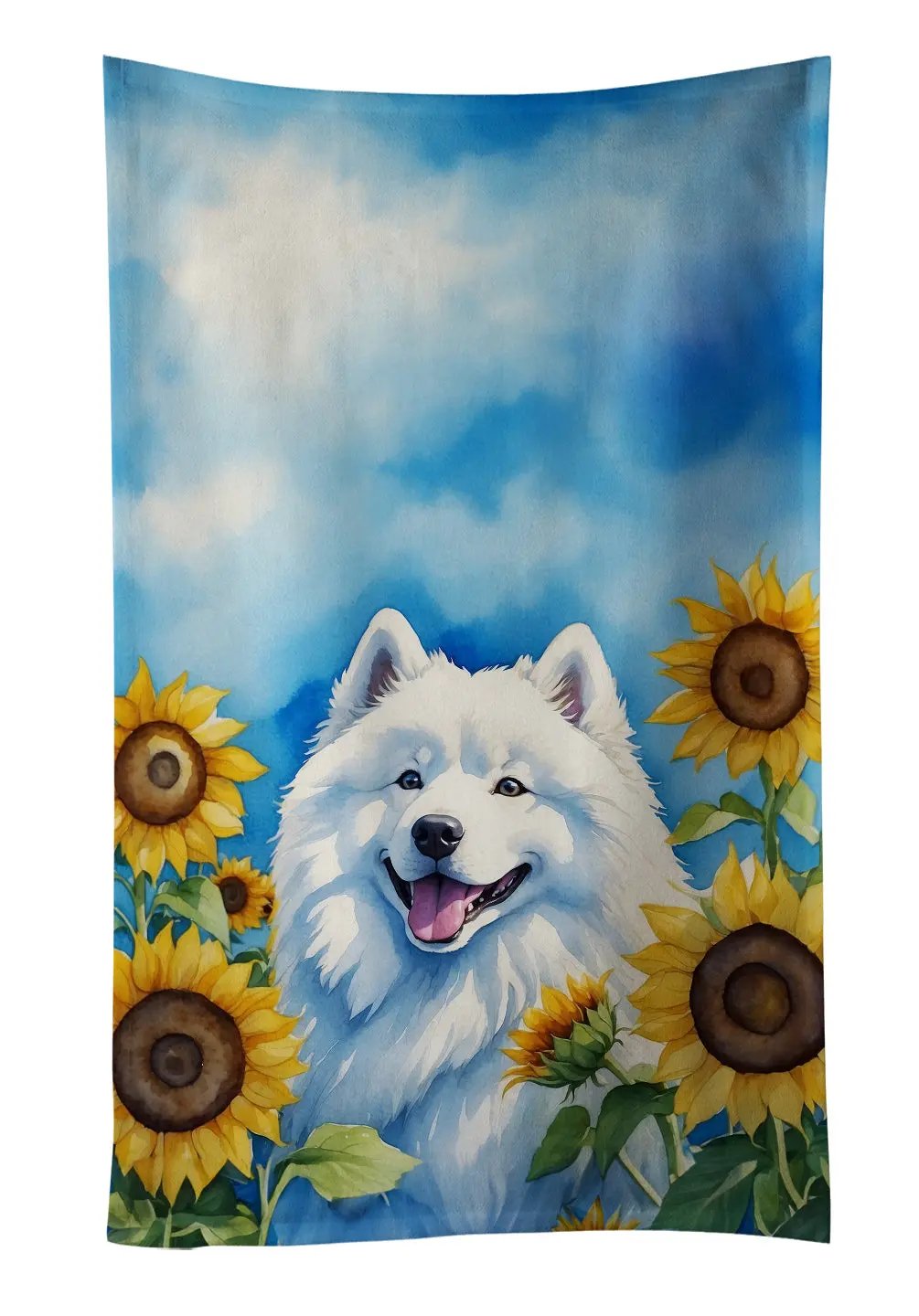 Samoyed in Sunflowers Kitchen Towel Caroline's Treasures