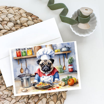 Pug The Chef Greeting Cards Pack of 8 Caroline's Treasures