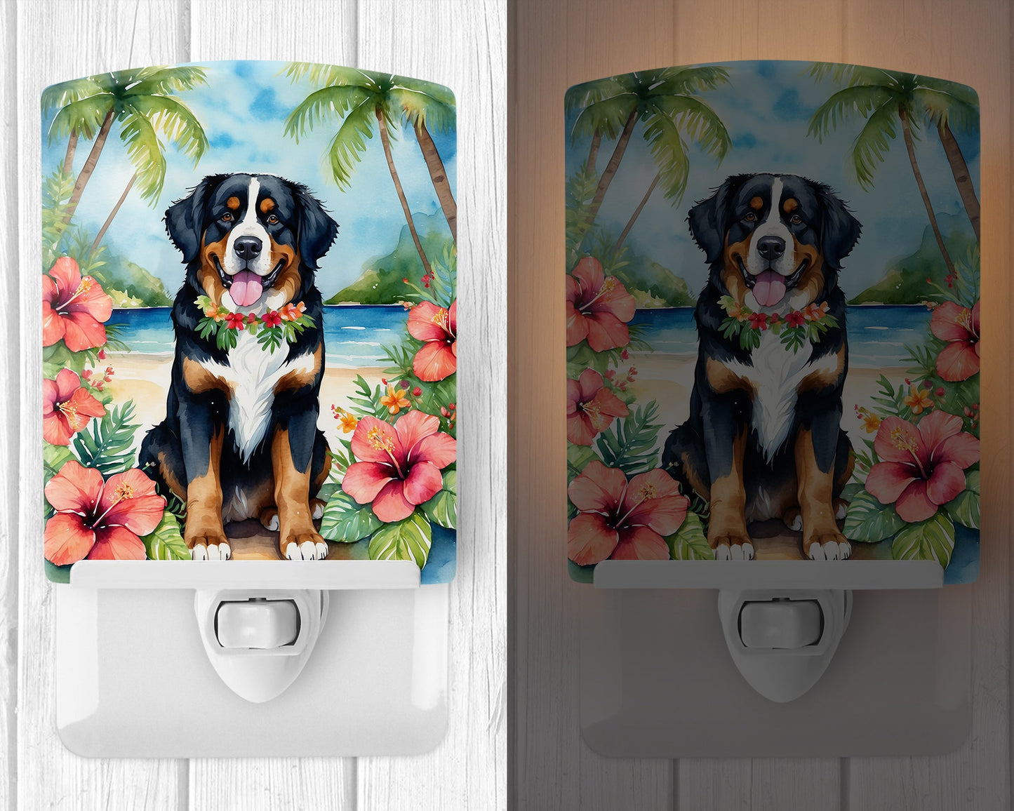 Bernese Mountain Dog Luau Ceramic Night Light Caroline's Treasures
