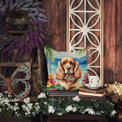 Cocker Spaniel Luau Throw Pillow - Vivid Treasure Zone