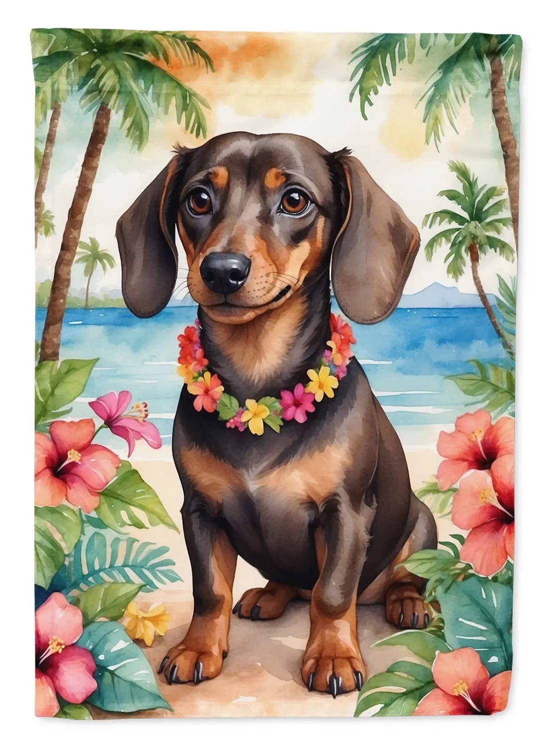 Dachshund Luau House Flag Caroline's Treasures