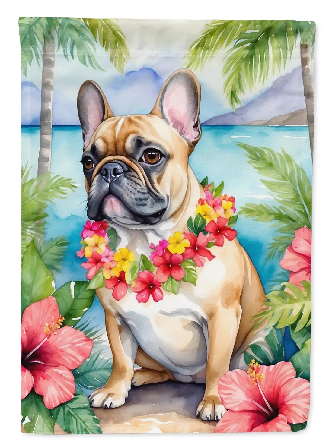 French Bulldog Luau Garden Flag Caroline's Treasures