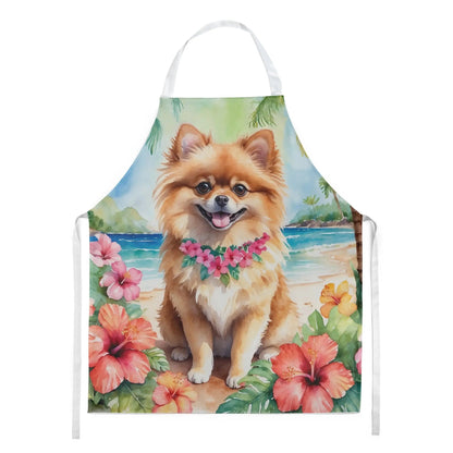 Pomeranian Luau Apron - Vivid Treasure Zone