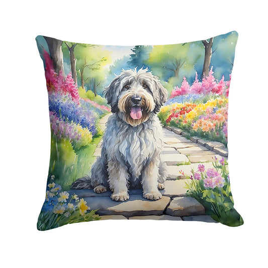 Bergamasco Sheepdog Spring Path Throw Pillow Caroline's Treasures