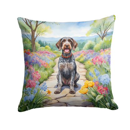 German Wirehaired Pointer Spring Path Throw Pillow Caroline's Treasures