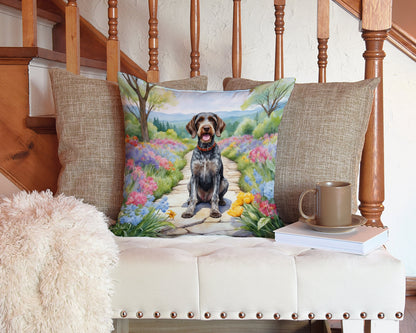 German Wirehaired Pointer Spring Path Throw Pillow Caroline's Treasures