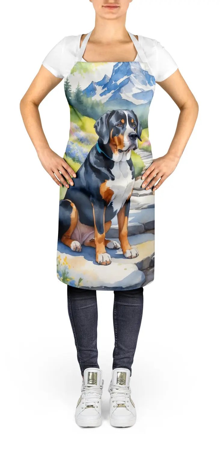 Greater Swiss Mountain Dog Spring Path Apron - Vivid Treasure Zone