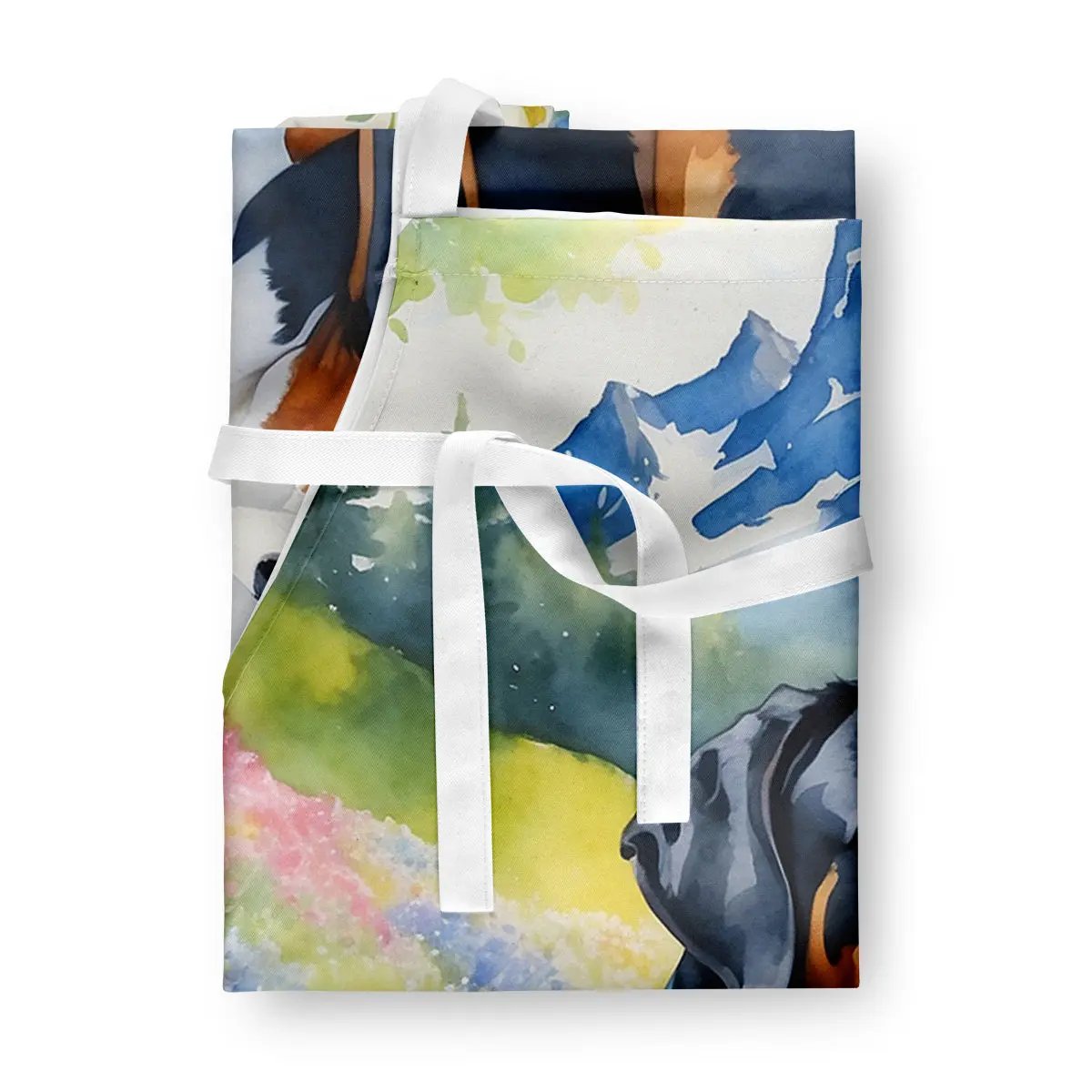 Greater Swiss Mountain Dog Spring Path Apron - Vivid Treasure Zone