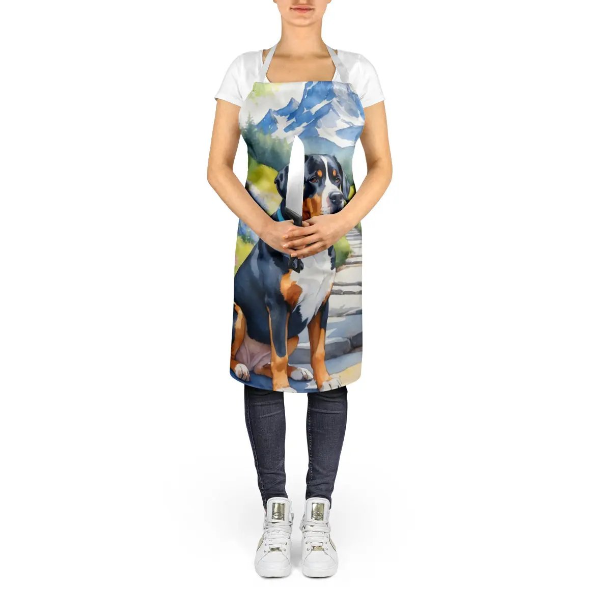 Greater Swiss Mountain Dog Spring Path Apron - Vivid Treasure Zone
