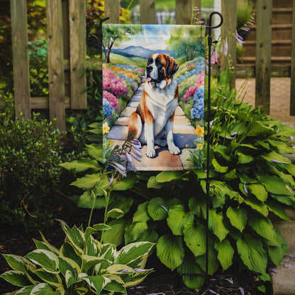 Saint Bernard Spring Path Garden Flag-1
