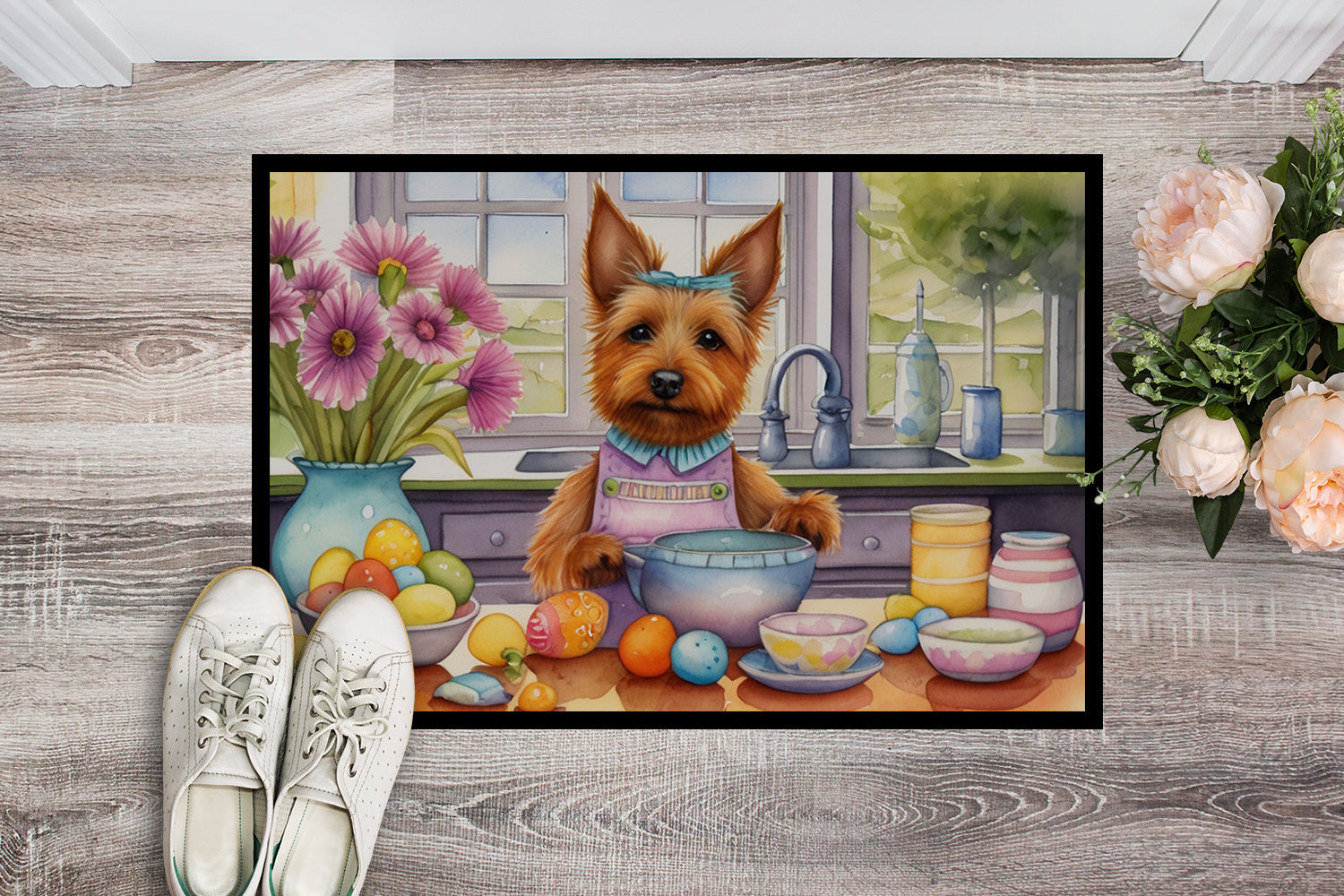 Decorating Easter Australian Terrier Doormat Caroline's Treasures