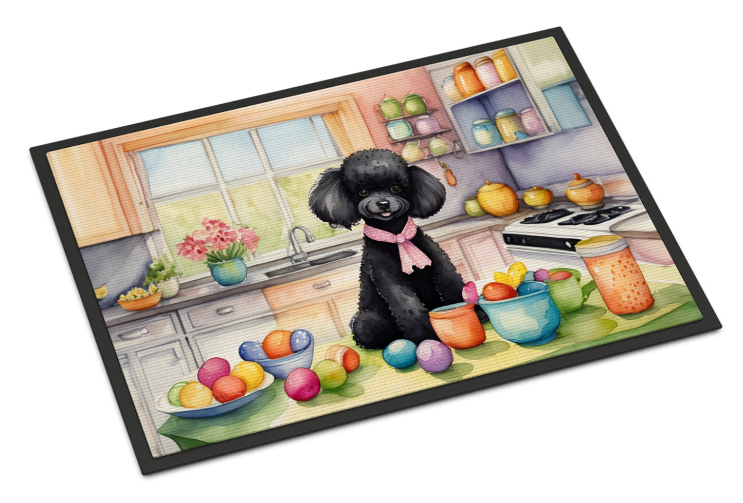 Decorating Easter Black Poodle Doormat Caroline's Treasures