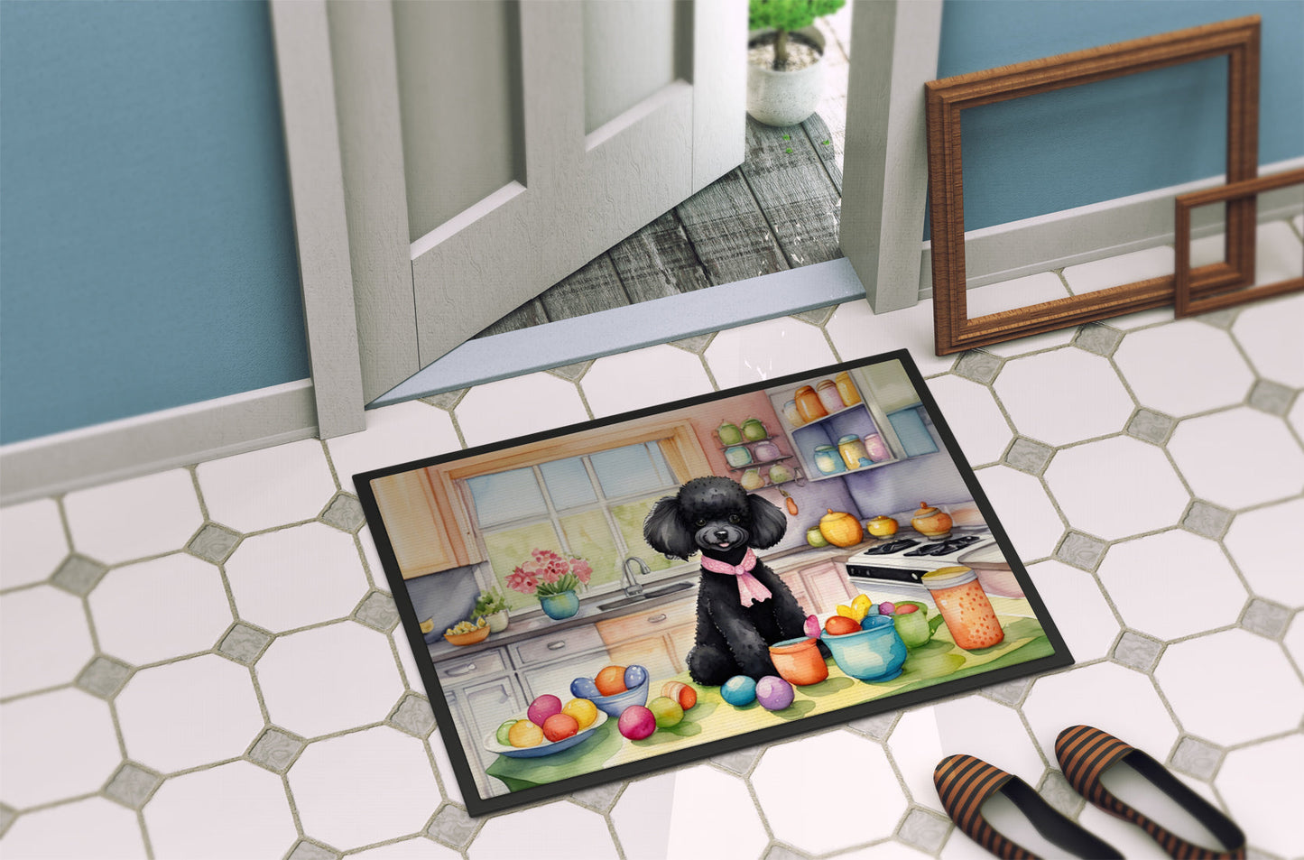 Decorating Easter Black Poodle Doormat Caroline's Treasures