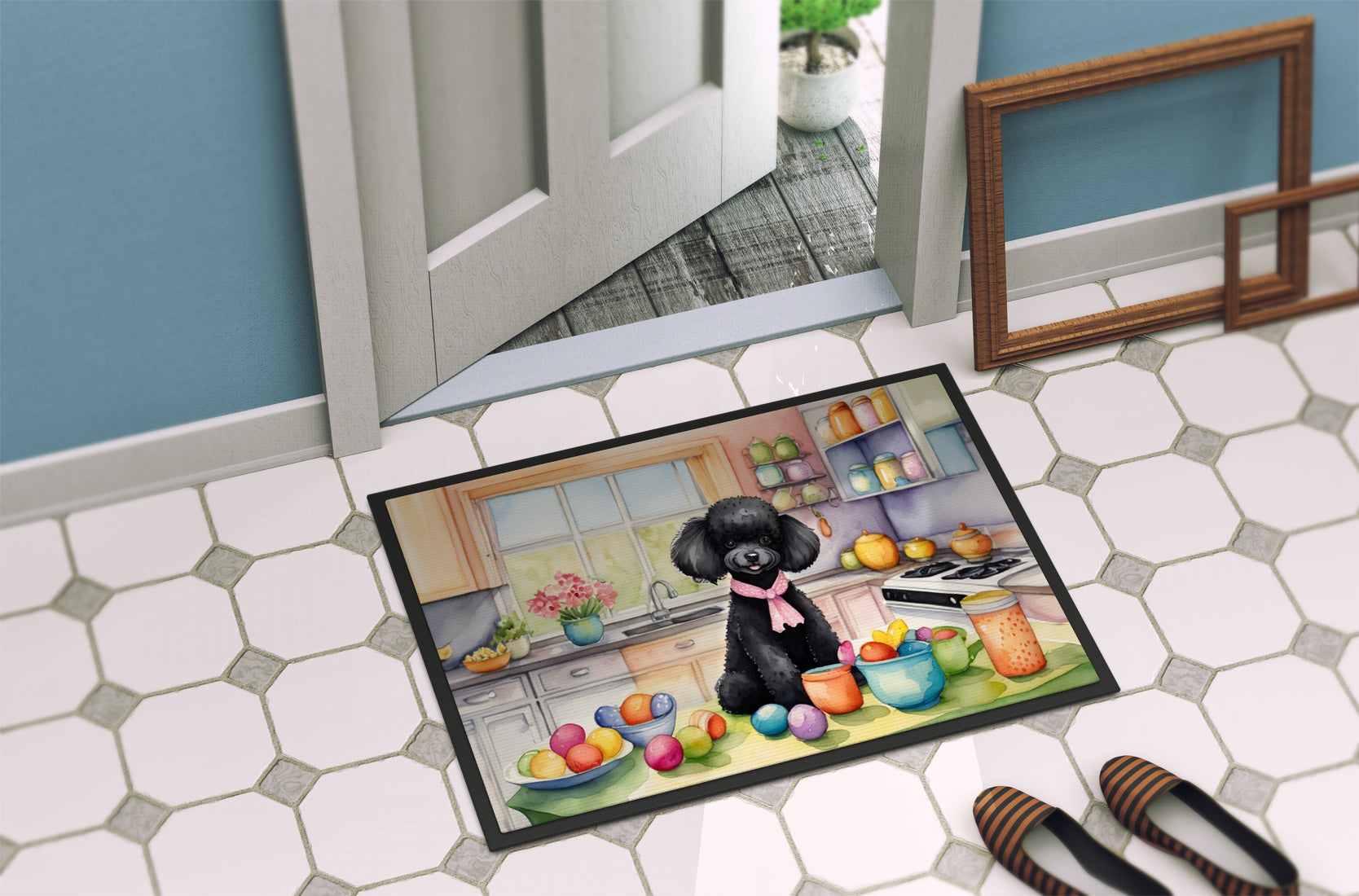 Decorating Easter Black Poodle Doormat Caroline's Treasures
