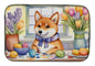 Decorating Easter Shiba Inu Dish Drying Mat Caroline's Treasures