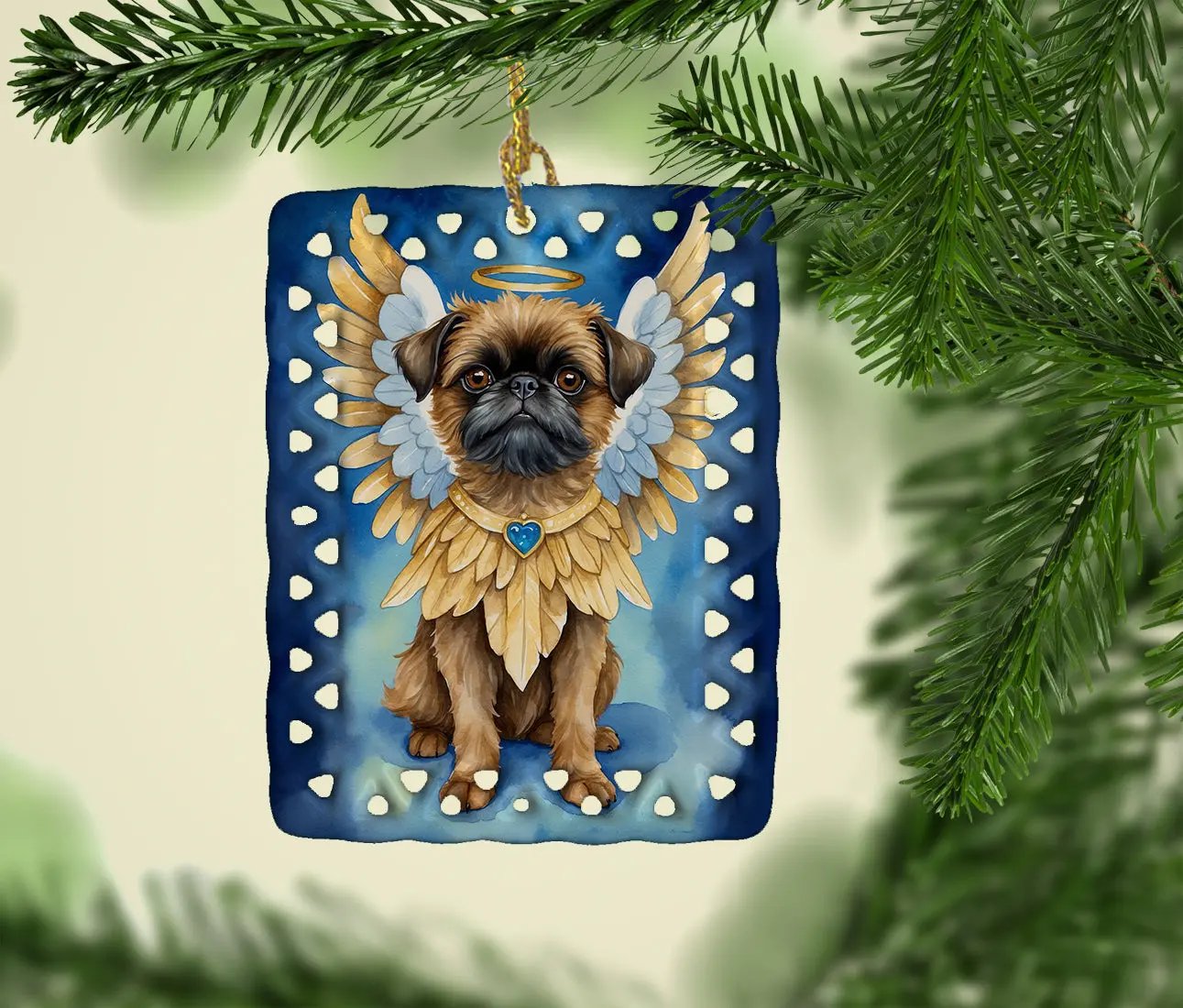 Brussels Griffon My Angel Porcelain Ornament-1