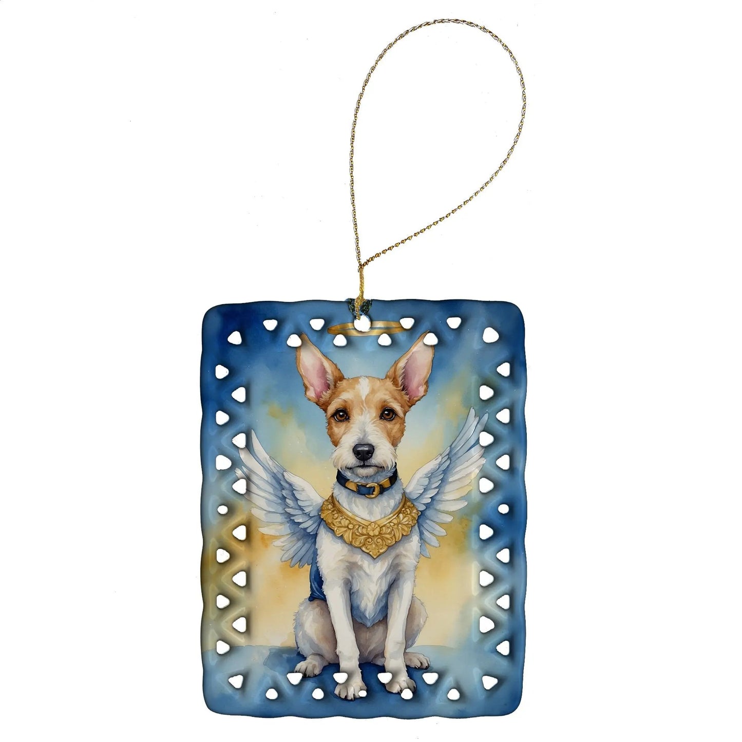 Fox Terrier My Angel Porcelain Ornament-0