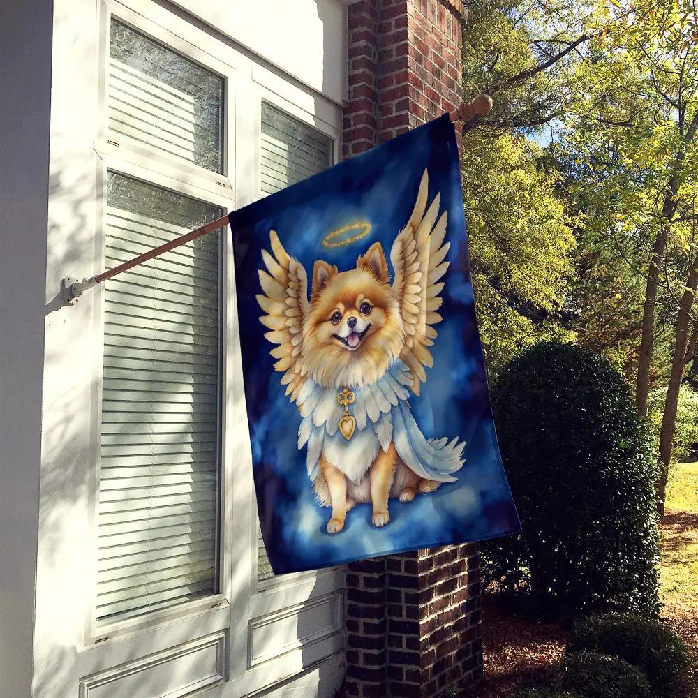 Pomeranian My Angel House Flag-1
