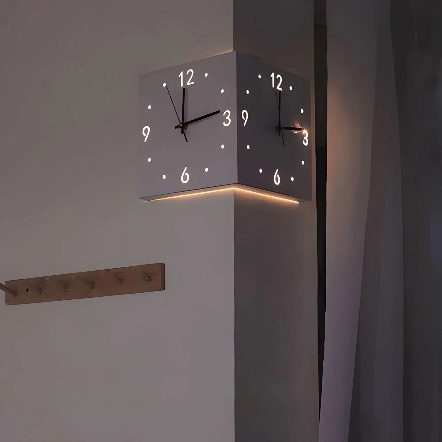 Nordic Square Modern Corner Wall Clock-1