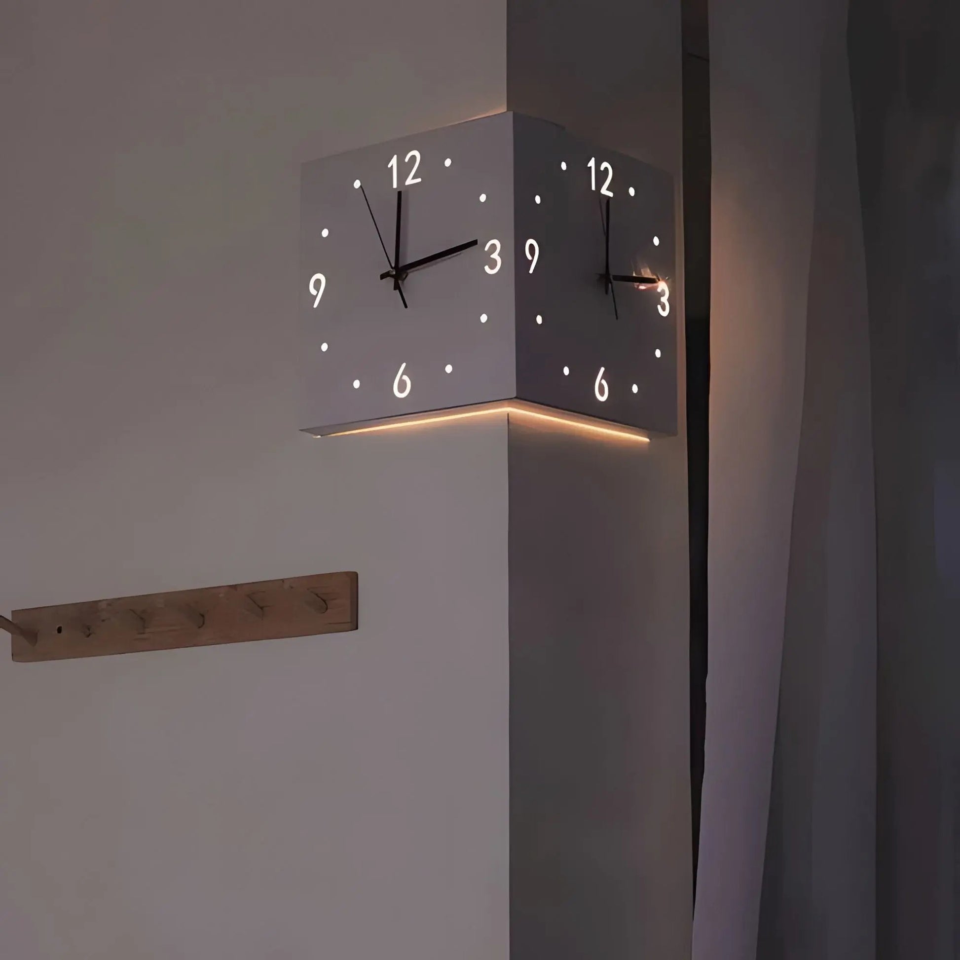 Nordic Square Modern Corner Wall Clock-1