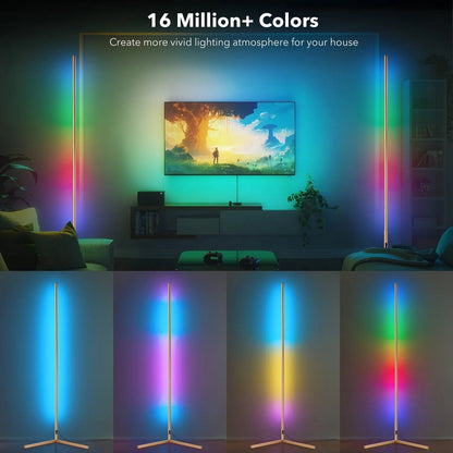 RGBCW Golden Corner Floor Lamp-2