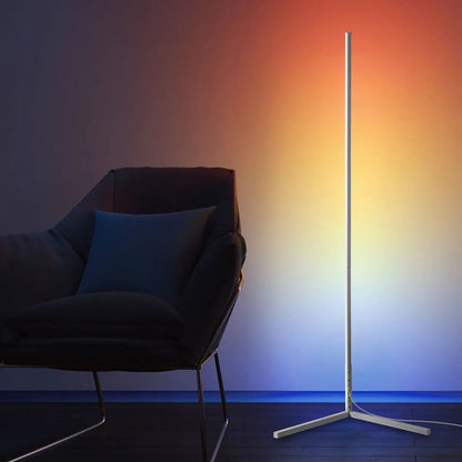 RGBCW Minimalist White Corner Floor Lamp-1