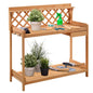 Outdoor Home Garden Wooden Potting Bench with Storage Drawer FastFurnishings