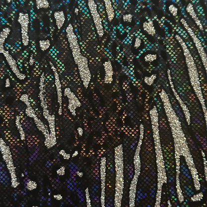 Cheetah Metallic Flocking Hologram Glitter Fabric in Nylon Spandex | Spandex Palace-6