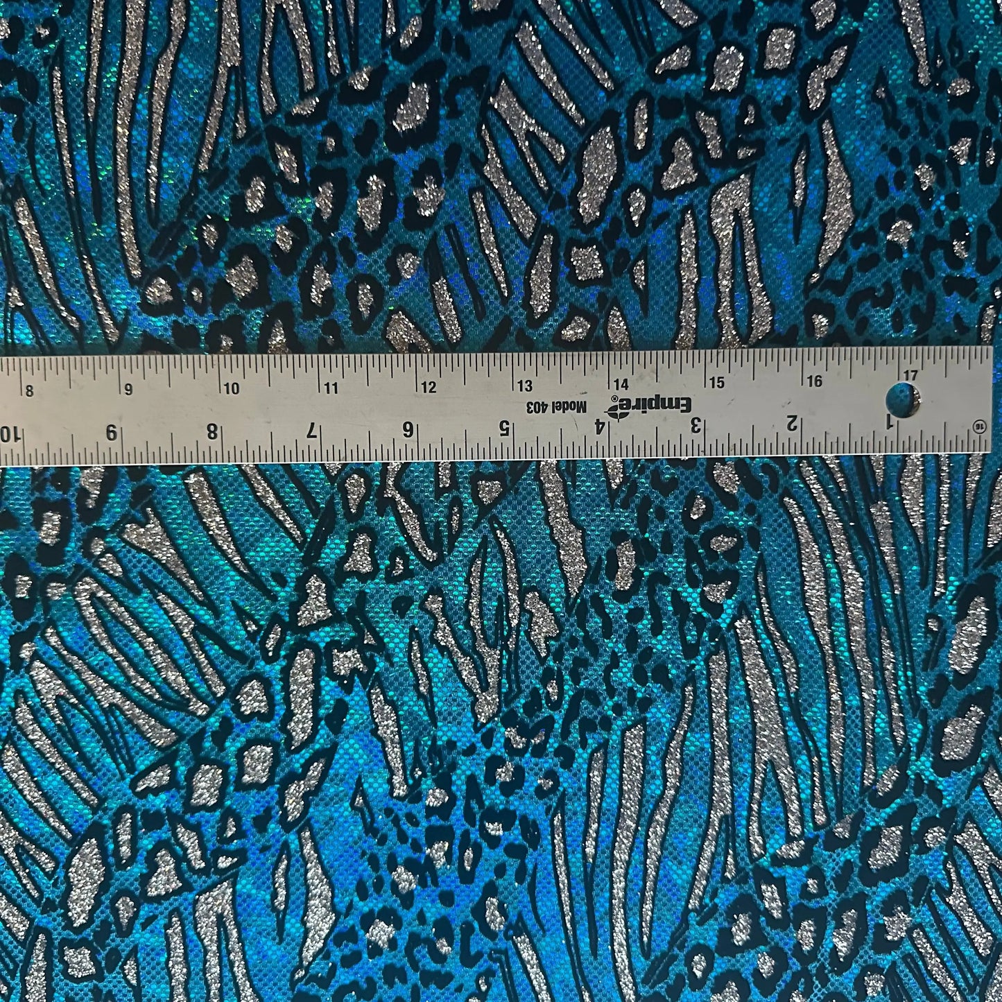 Cheetah Metallic Flocking Hologram Glitter Fabric in Nylon Spandex | Spandex Palace-2
